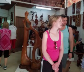 customers browsing through the art work