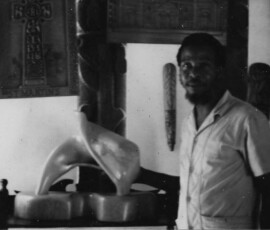 artist along with his art work