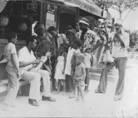 artist with his creation