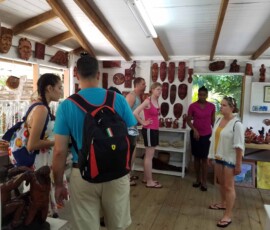 foreigners checking the art work
